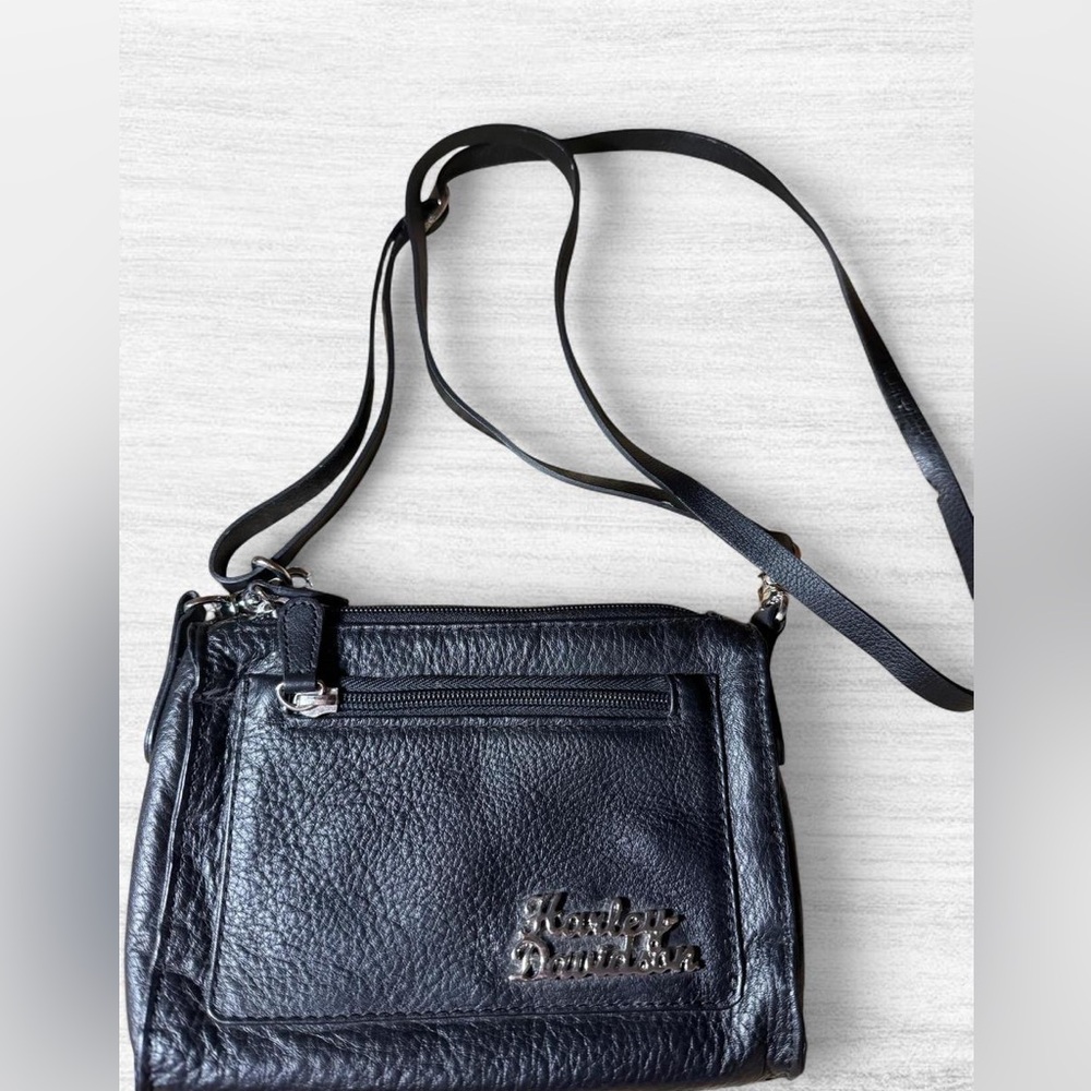 Harley-Davidson Black Leather Crossbody Bag